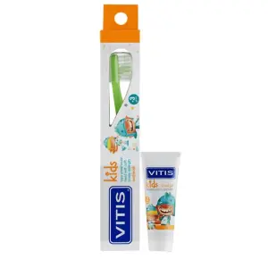 VITIS Kids – Brosse à dents enfant + mini dentifrice offert